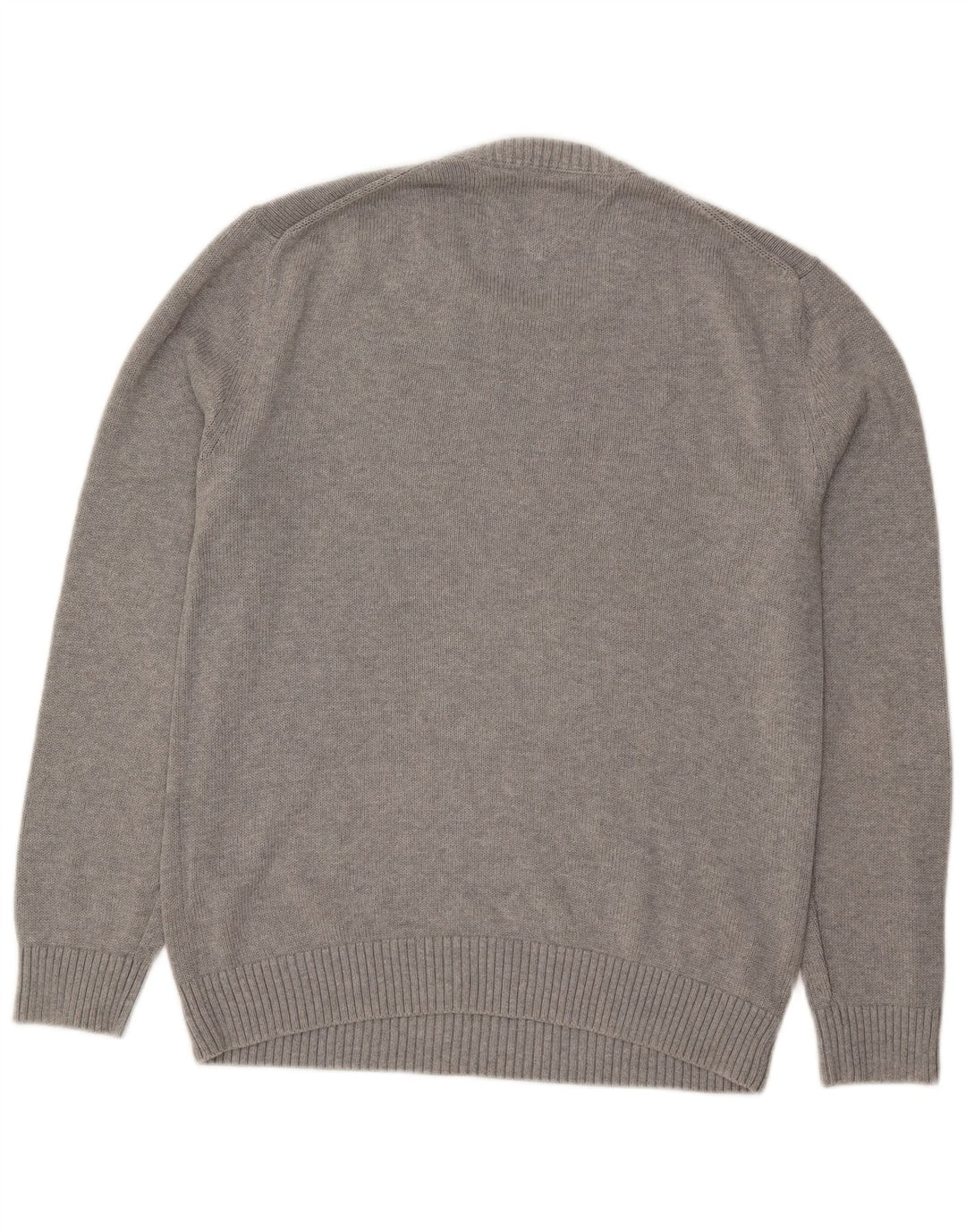 Męski sweter z okrągłym dekoltem Tommy Hilfiger, średnioszary, bawełniany