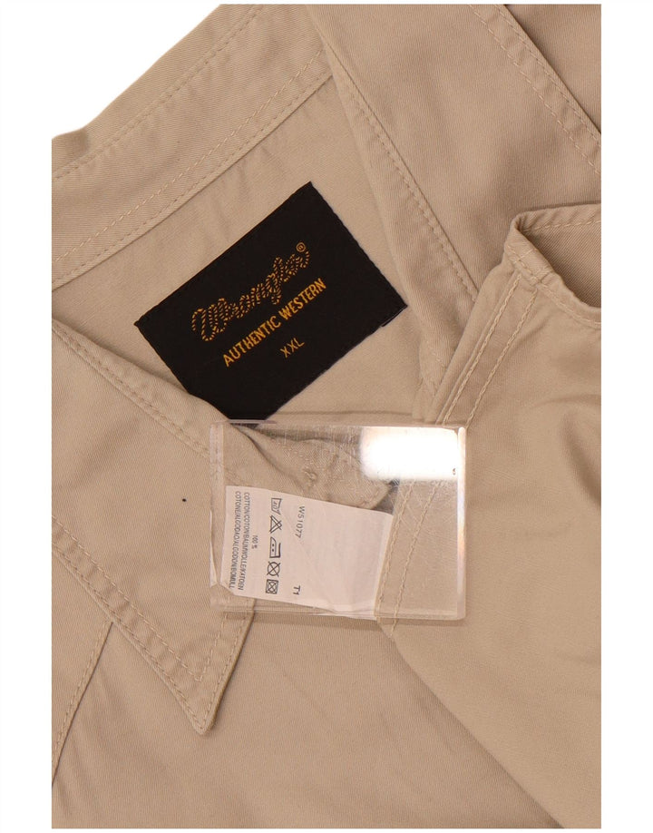 Koszula męska Wrangler 2XL, beżowa, bawełniana