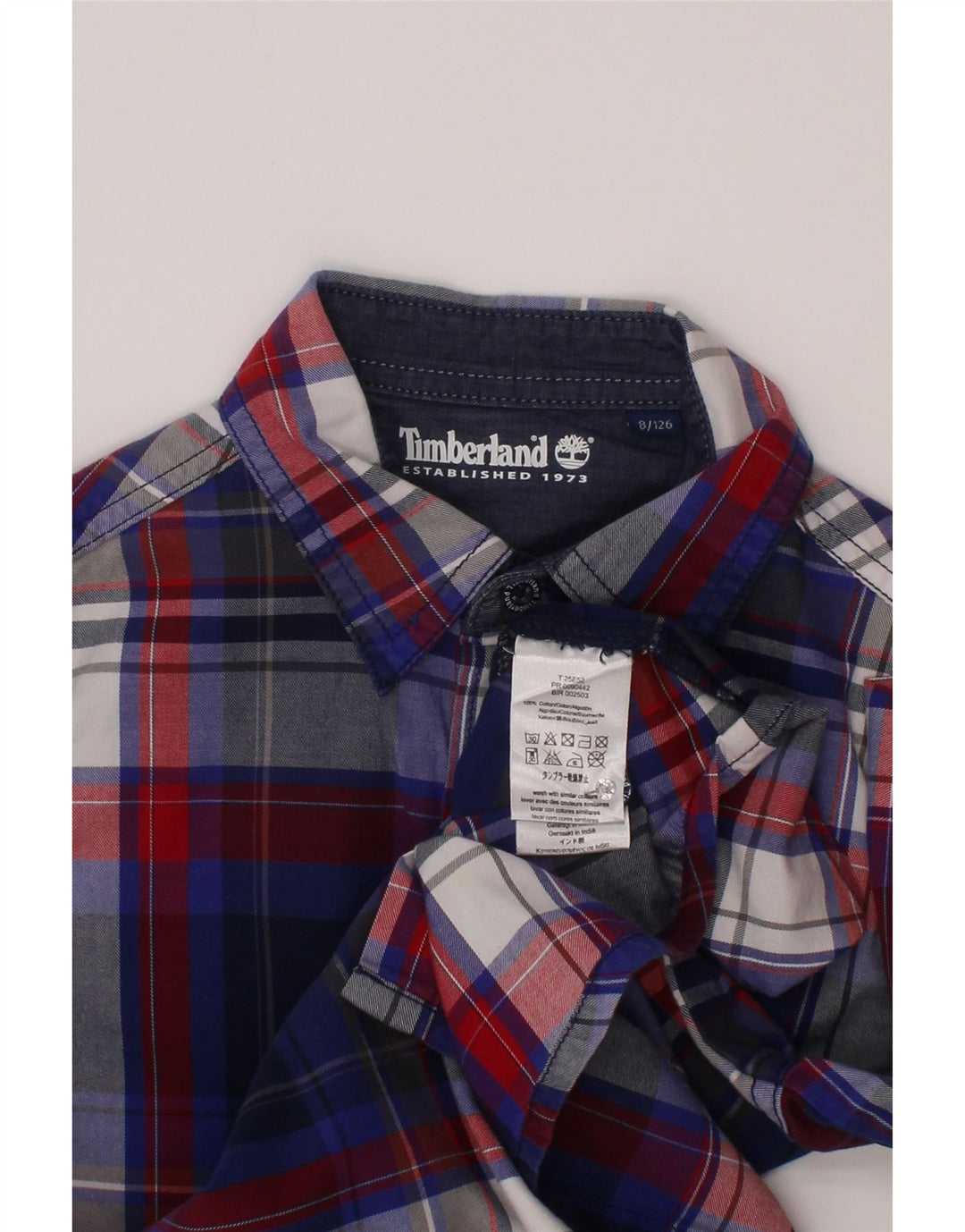 Koszula chłopięca Timberland 7-8 lat, bawełniana, granatowa w kratkę