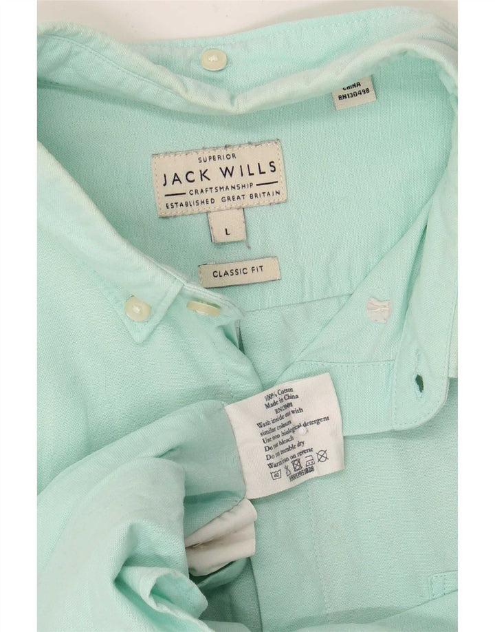 Koszula męska Jack Wills o klasycznym kroju, duża, turkusowa, bawełniana