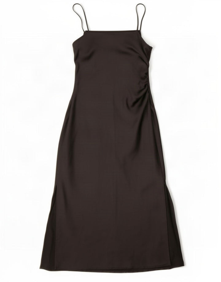 Damska sukienka Maxi Slip Zara UK 10, mała, czarna, poliester