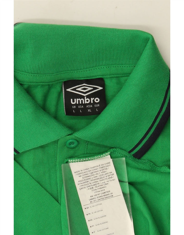 Męska koszulka polo UMBRO, duża, zielona, bawełniana w bloki kolorów