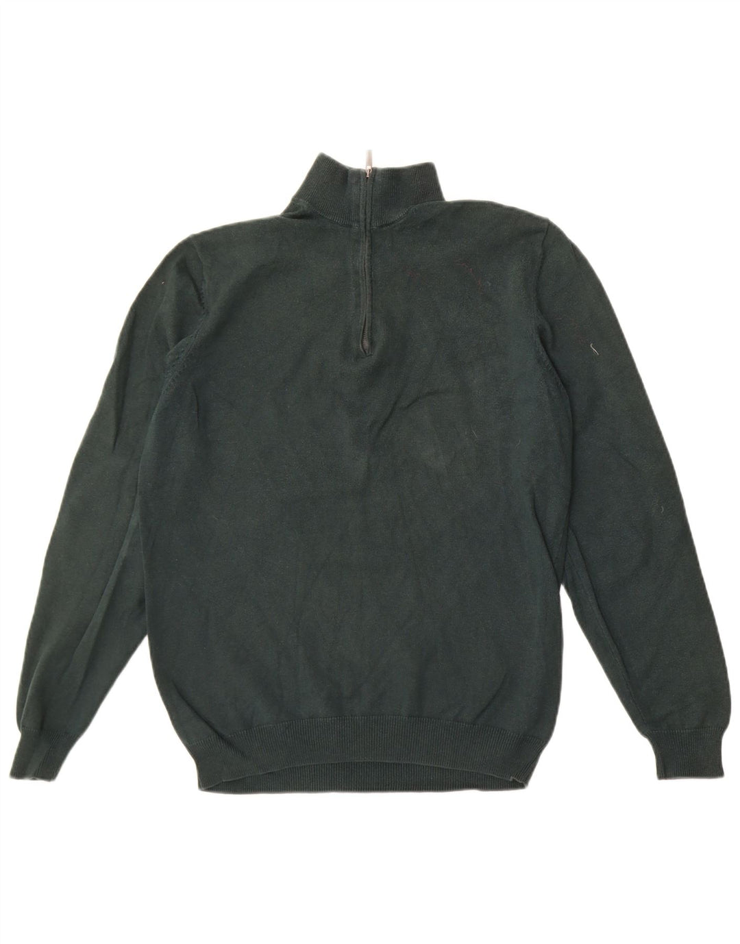 Męski sweter zapinany na zamek Massimo Dutti, średniozielony, bawełniany