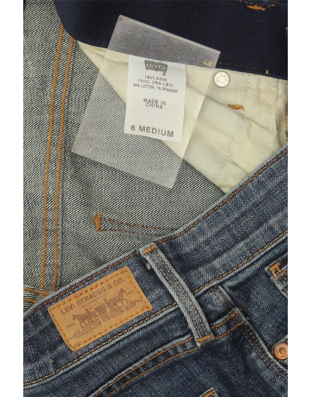 Damskie proste dżinsy Levi's US 6 Medium W28 L32 Granatowa bawełna