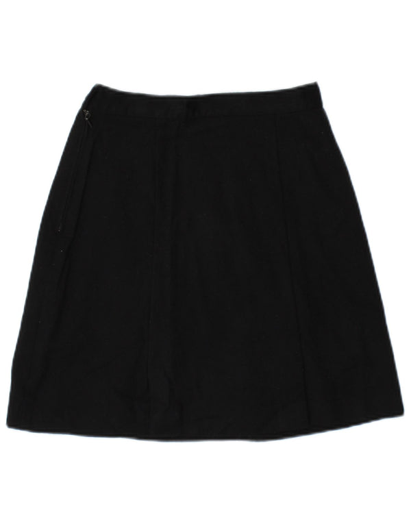 BENETTON Womens A-Line Skirt IT 38 XS W24 Black Wool