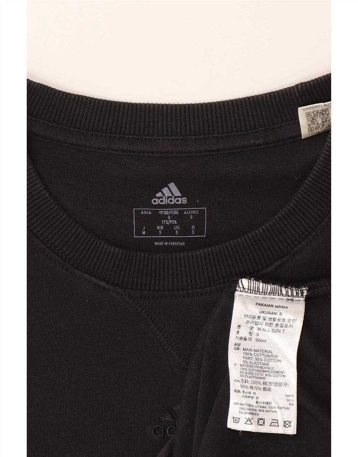 Adidas Męska Koszulka Top Mała Czarna Bawełna