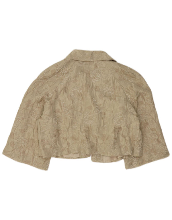 Marks & Spencer Womens Autograph Bolero Jacket UK 16 Large Beige Floral