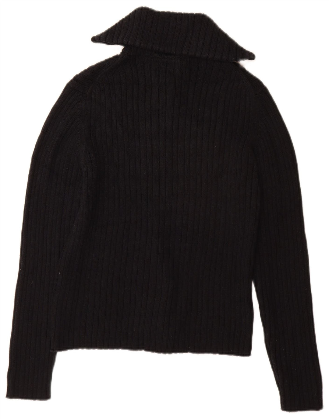 MARKS & SPENCER Damski sweter rozpinany UK 12, średni czarny, bawełniany