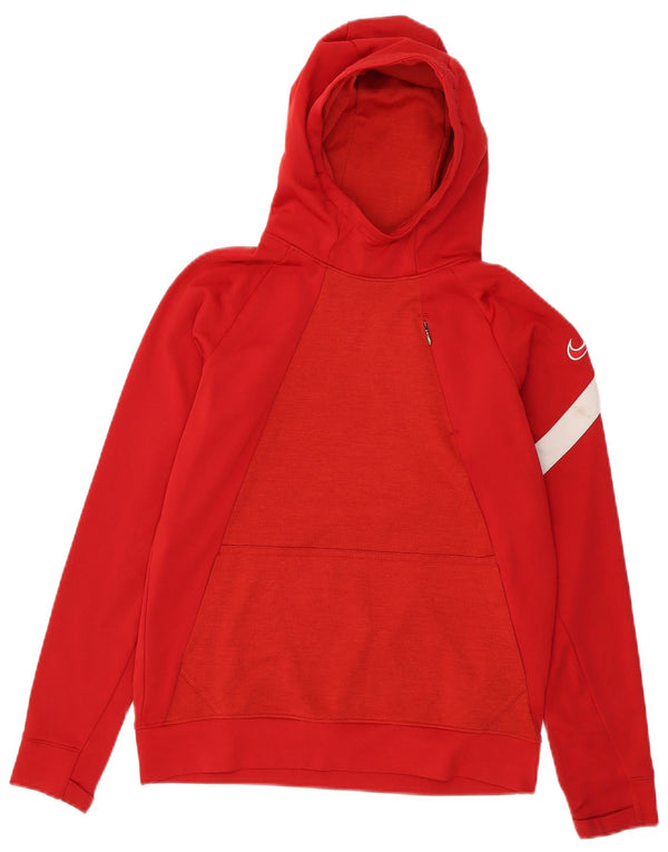 Chłopięca bluza z kapturem Nike Dri Fit, 12-13 lat, duża, czerwona, poliestrowa z blokami kolorów