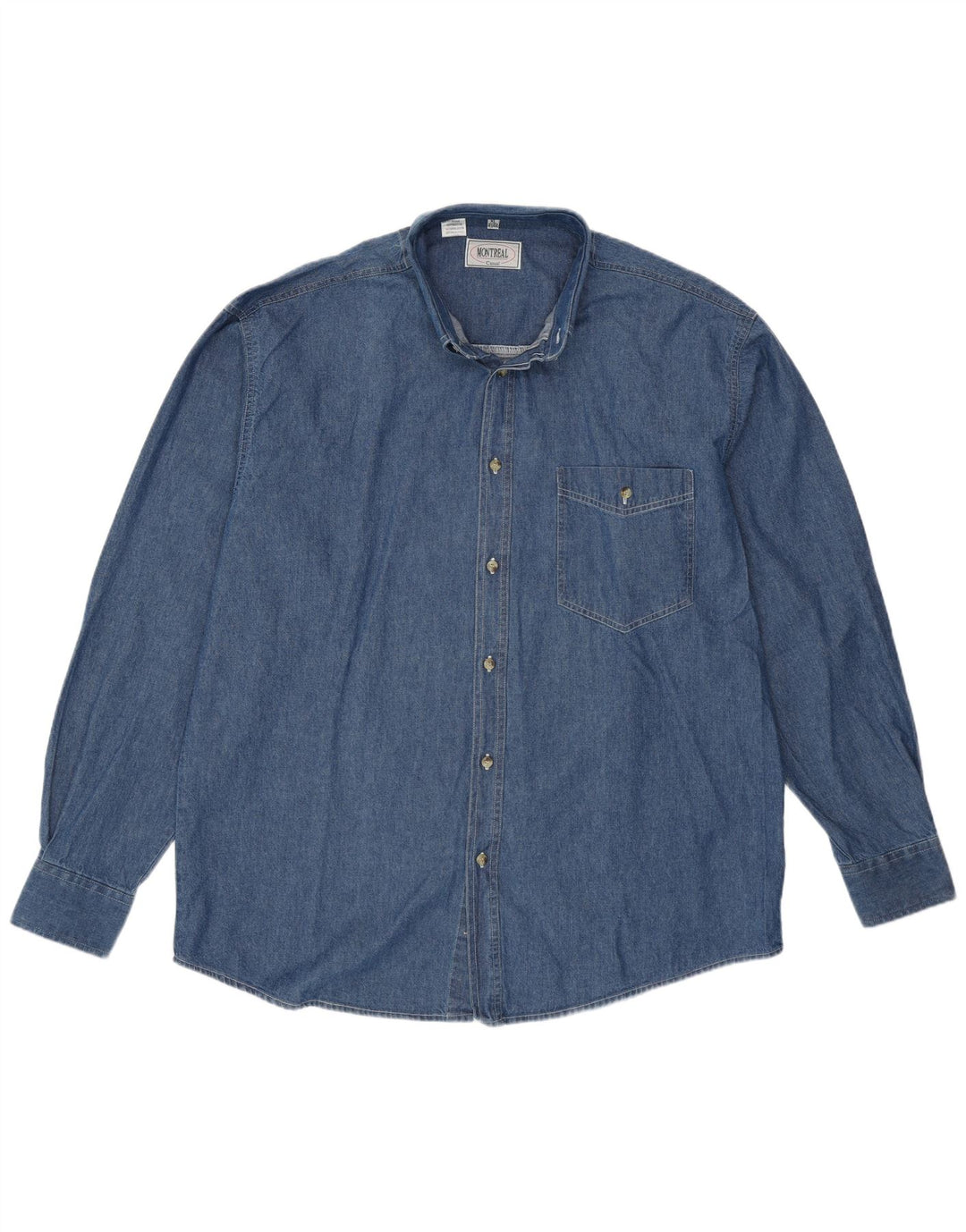 Męska koszula dżinsowa VINTAGE rozmiar 43/44 XL, niebieska, bawełniana