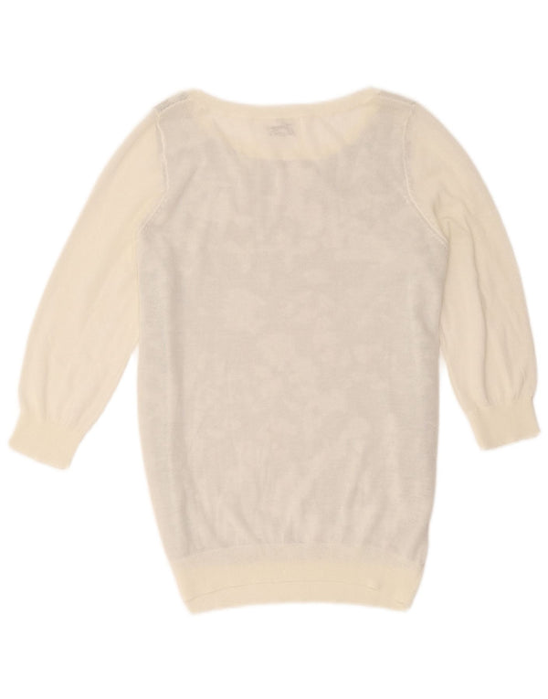 Damski sweter Guess z dekoltem w łódkę UK 14, średni biały kamuflaż