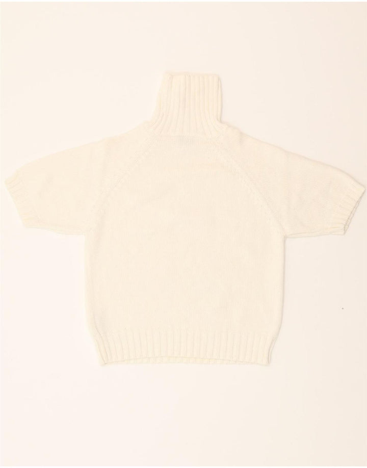ALBA MODA Womens Crop Roll Neck Jumper Sweater UK 10 Small  Beige Vintage Alba Moda and Second-Hand Alba Moda from Messina Hembry 