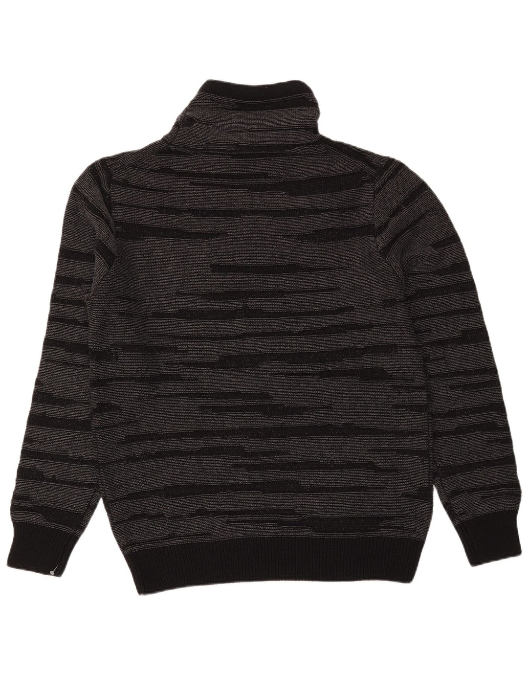 Dkny Męski sweter z golfem, średniej wielkości, czarny, bawełniany w paski