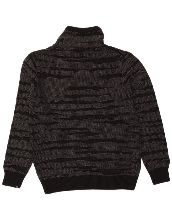 Dkny Męski sweter z golfem, średniej wielkości, czarny, bawełniany w paski