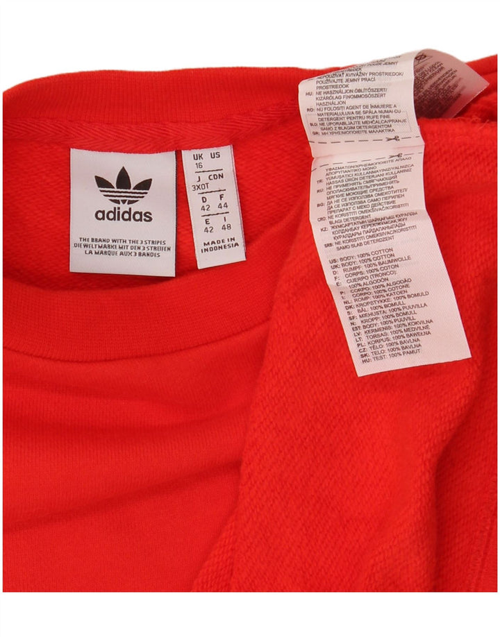 Damska bluza Adidas Crop Graphic Jumper UK 16, duża czerwona bawełna