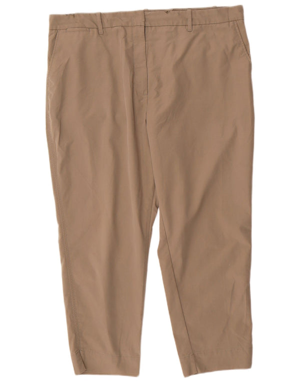 Marks & Spencer Womens Tapered Capri Trousers UK 20 2XL W38 L25 Beige