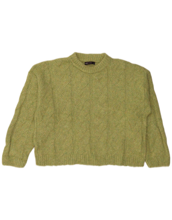 Marks & Spencer Damski sweter oversize z okrągłym dekoltem, UK 16, duży zielony