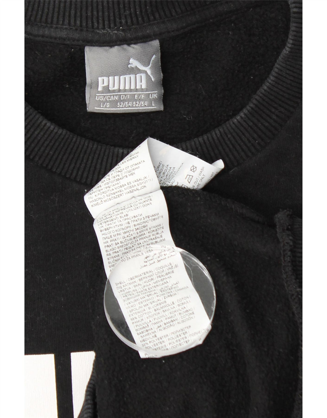 Męski sweter z grafiką PUMA, duży, czarny, bawełniany