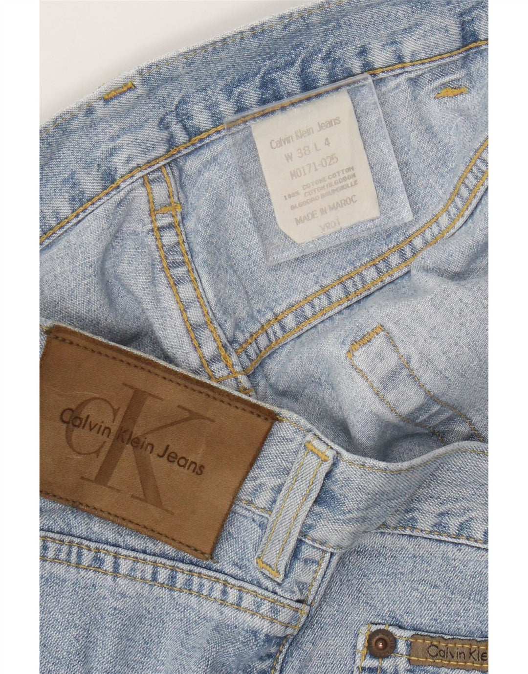 Męskie proste dżinsy Calvin Klein W38 L29 Niebieskie bawełniane