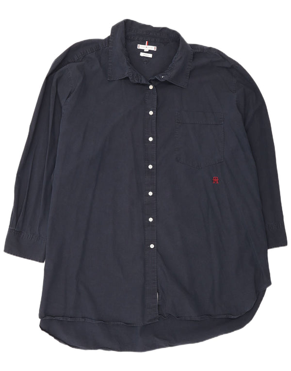 Damska sukienka koszulowa oversize Tommy Hilfiger z długim rękawem UK 26 5XL granatowa