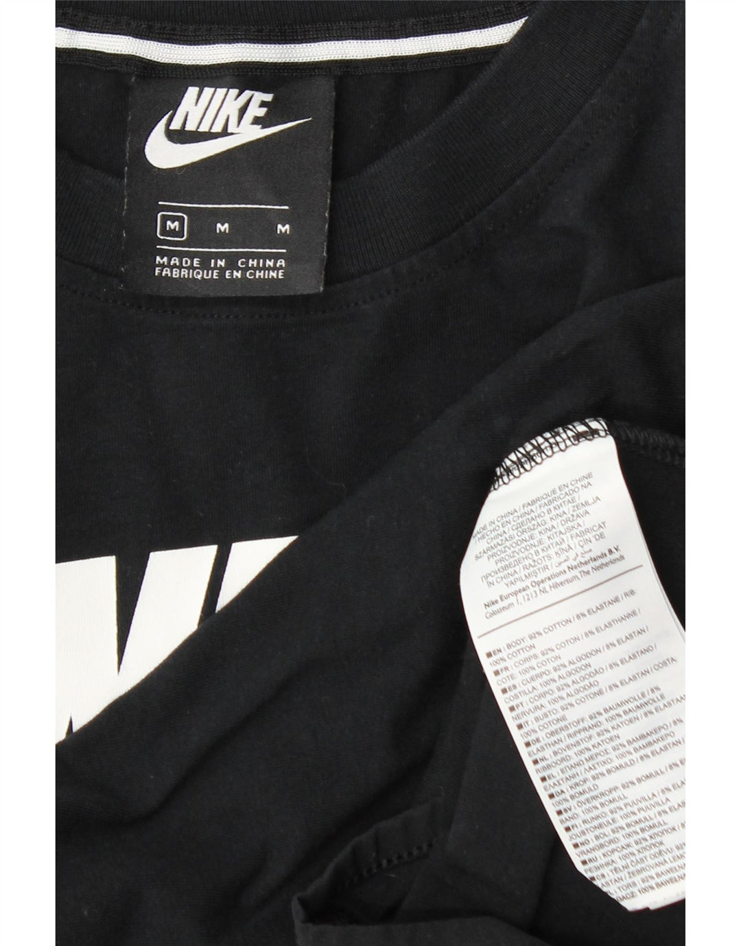 Damskie body graficzne Nike UK 12, średnia czarna bawełna