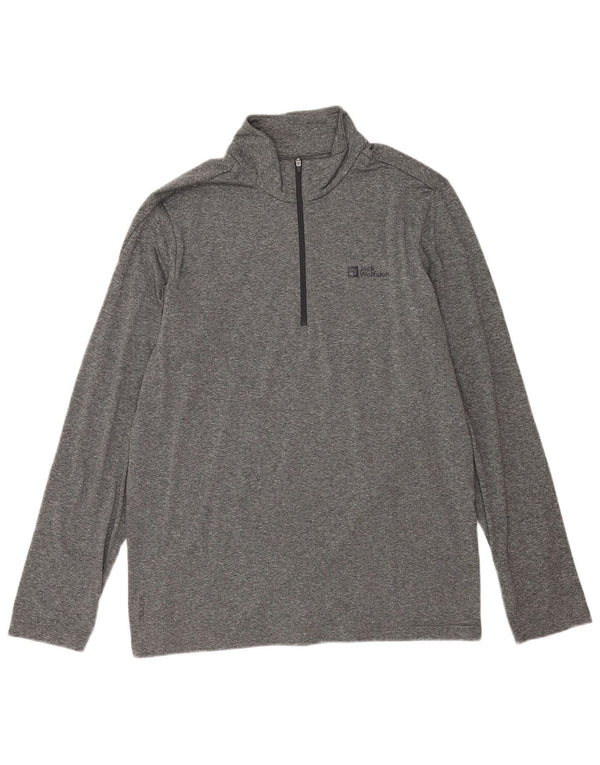 Męski dres Jack Wolfskin z zamkiem błyskawicznym, UK 42, duży, szary