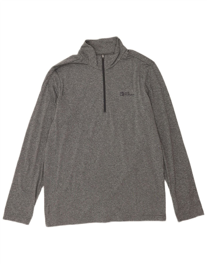 Męski dres Jack Wolfskin z zamkiem błyskawicznym, UK 42, duży, szary
