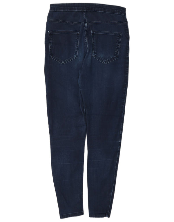 Marks & Spencer Womens Skinny Jeans UK 10 Small W27 L27 Navy Blue Cotton