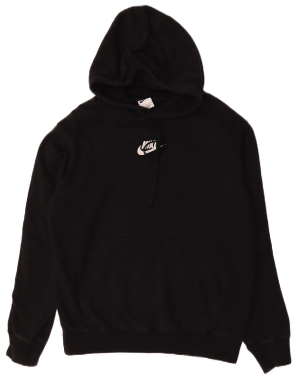 Męski sweter z kapturem Nike z grafiką, mały, czarny, bawełniany z blokami kolorów