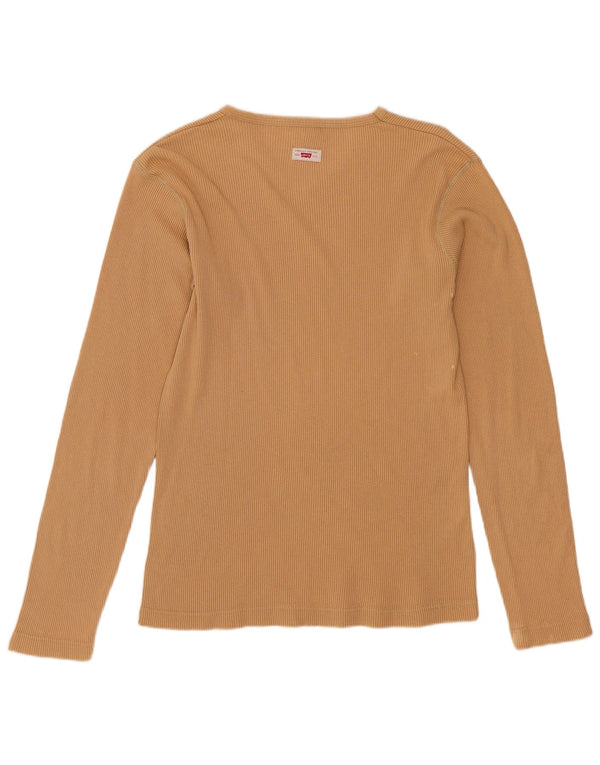 Damski top Levi's z długim rękawem UK 12, średni beż, bawełna