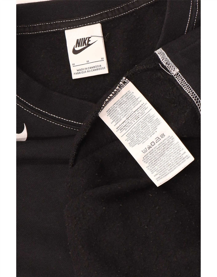 Męska bluza dresowa Nike z grafiką oversize, średnia czarna, bawełniana