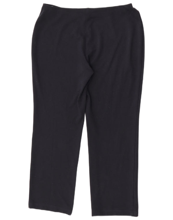 Marks & Spencer Womens Casual Trousers UK 14 Large W34 L27 Navy Blue
