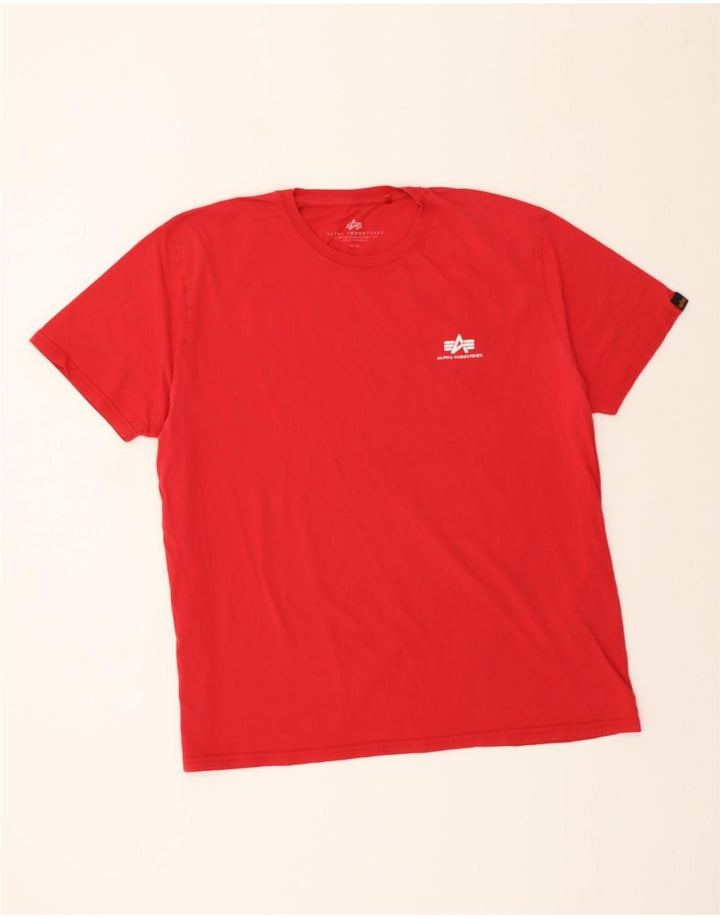 ALPHA INDUSTRIES Womens Graphic T-Shirt Top UK 22 3XL Red Polyester Vintage Alpha Industries and Second-Hand Alpha Industries from Messina Hembry 