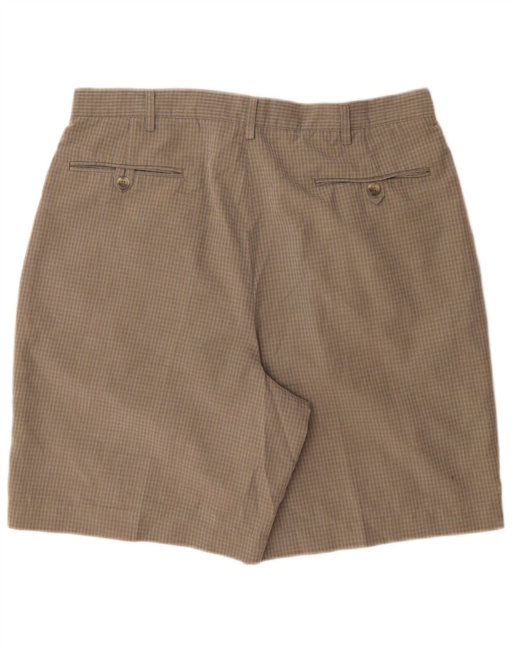 Marks & Spencer Męskie spodenki Chino W36, duże, zielone, poliestrowe w kratę