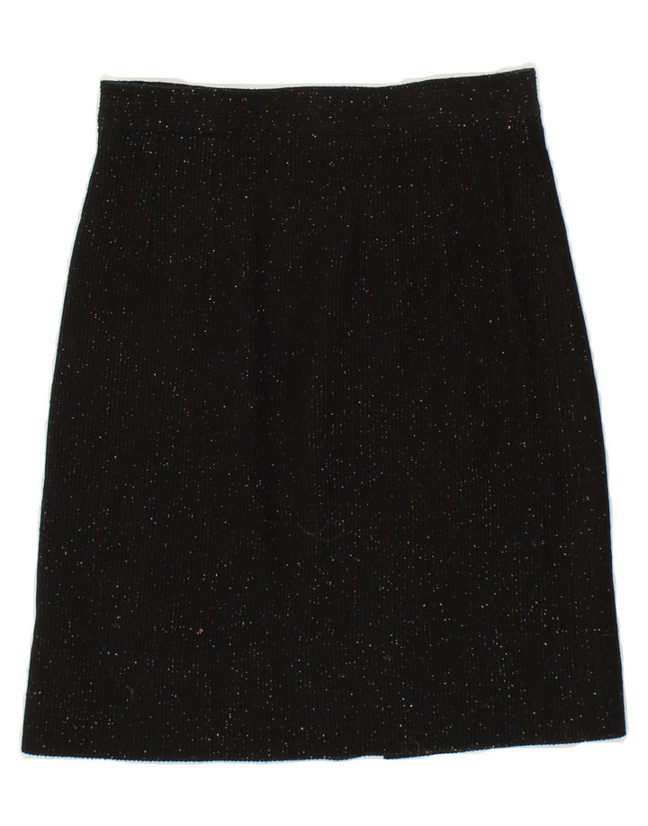VINTAGE Womens Midi Skirt UK 12 Medium W28  Black Flecked Vintage Vintage and Second-Hand Vintage from Messina Hembry 