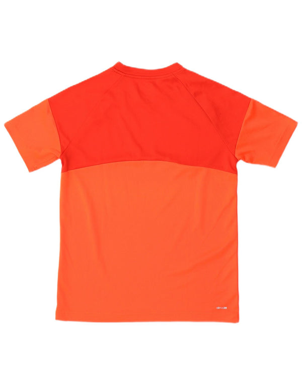 Chłopięcy T-shirt ADIDAS Climalite 13-14 lat, pomarańczowy, blok kolorów