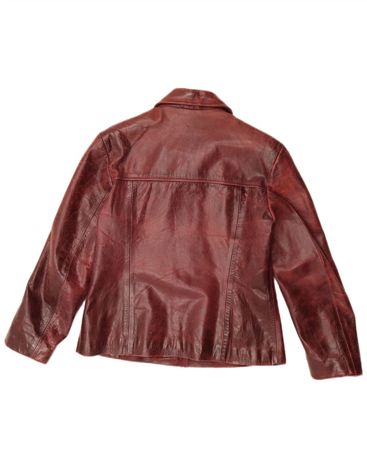 Kurtka skórzana damska MDK UK 18 XL Burgundowa