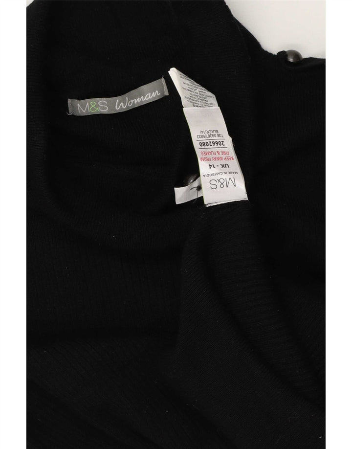 Marks & Spencer Damski sweter z golfem UK 14, duży, czarny