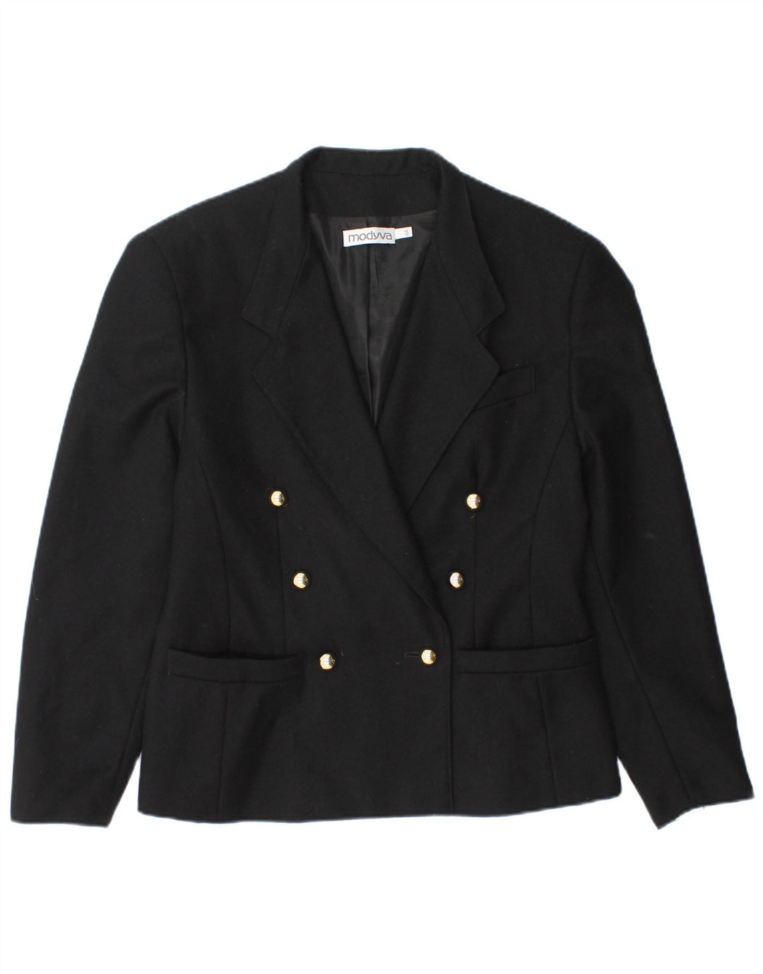 MODYVA Womens Double Breasted Blazer Jacket IT 44 Medium Black