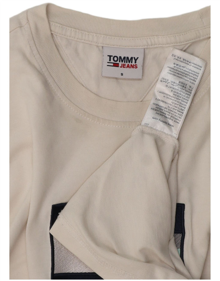 Męski T-shirt z grafiką TOMMY HILFIGER, mały, biały, bawełniany