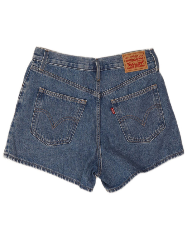 Damskie spodenki dżinsowe Levi's Mom z wysokim stanem W28 Średnioniebieskie bawełniane