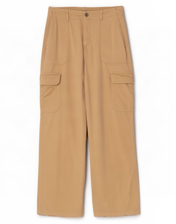 Damskie spodnie cargo o luźnym kroju Zara EU 46 XL W36 L31 Beżowe