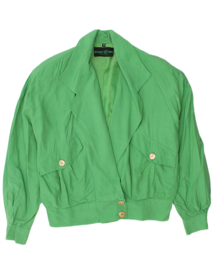 Vittorio Forti Damska marynarka oversize zapinana na 2 guziki IT 40 Small Green