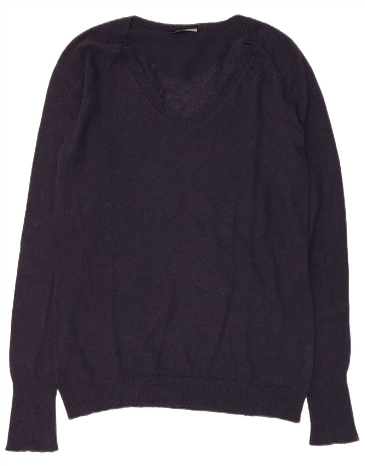 Damski sweter z dekoltem w kształcie litery V Max & Co. UK 10, mały, granatowy