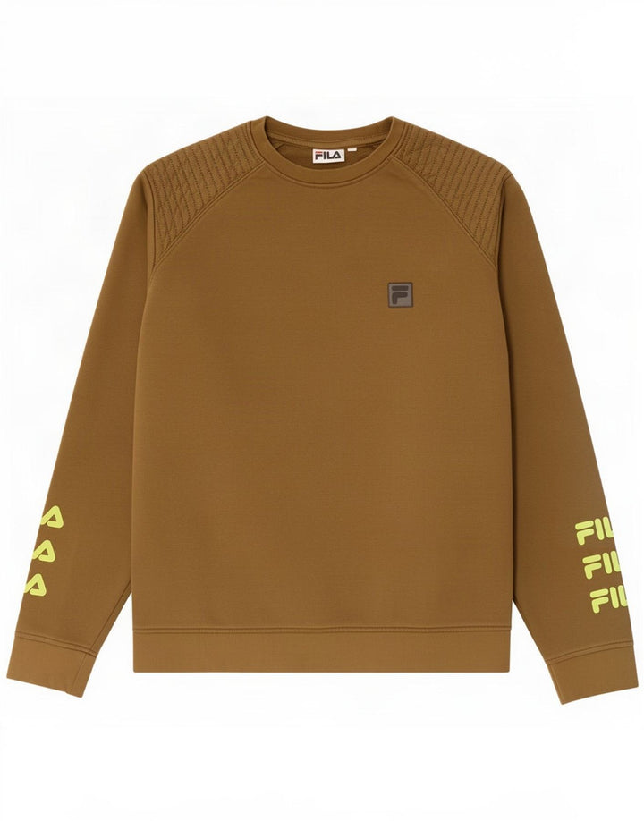 Męska bluza z grafiką Fila, średnia, bawełniana khaki