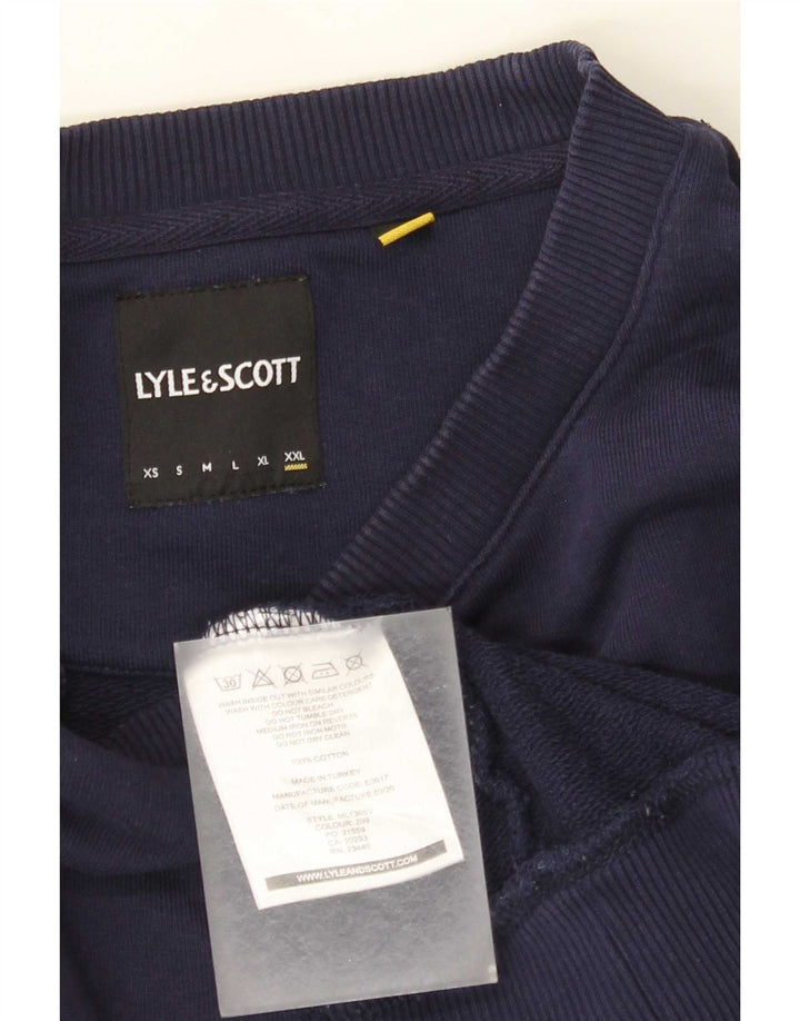 Męska bluza dresowa Lyle & Scott 2XL, granatowa, bawełniana w bloki kolorów