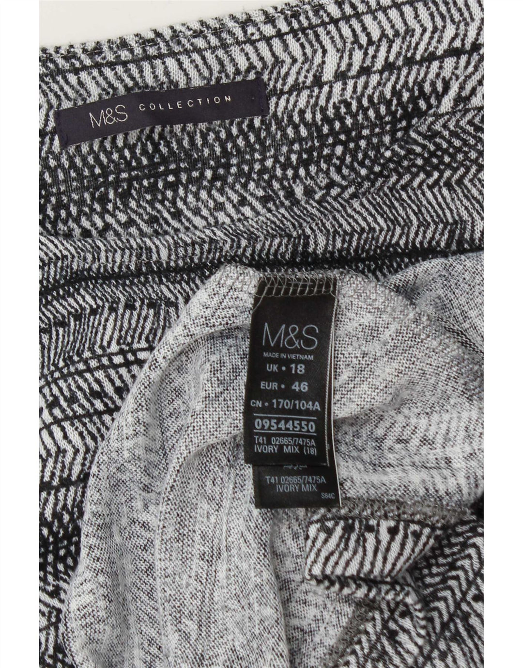 Marks & Spencer Damski top oversize z rękawem 3/4, UK 18 XL, szare paski