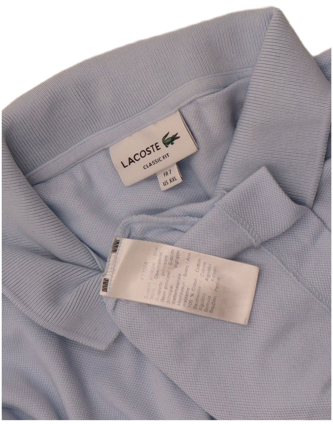Męska koszulka polo Lacoste o klasycznym kroju, rozmiar 7, 2XL, niebieska, bawełniana