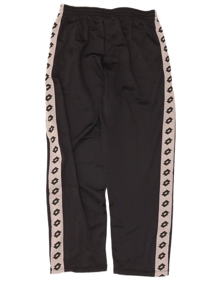 Męskie spodnie dresowe Lotto z grafiką, duże, czarne, z blokami kolorów