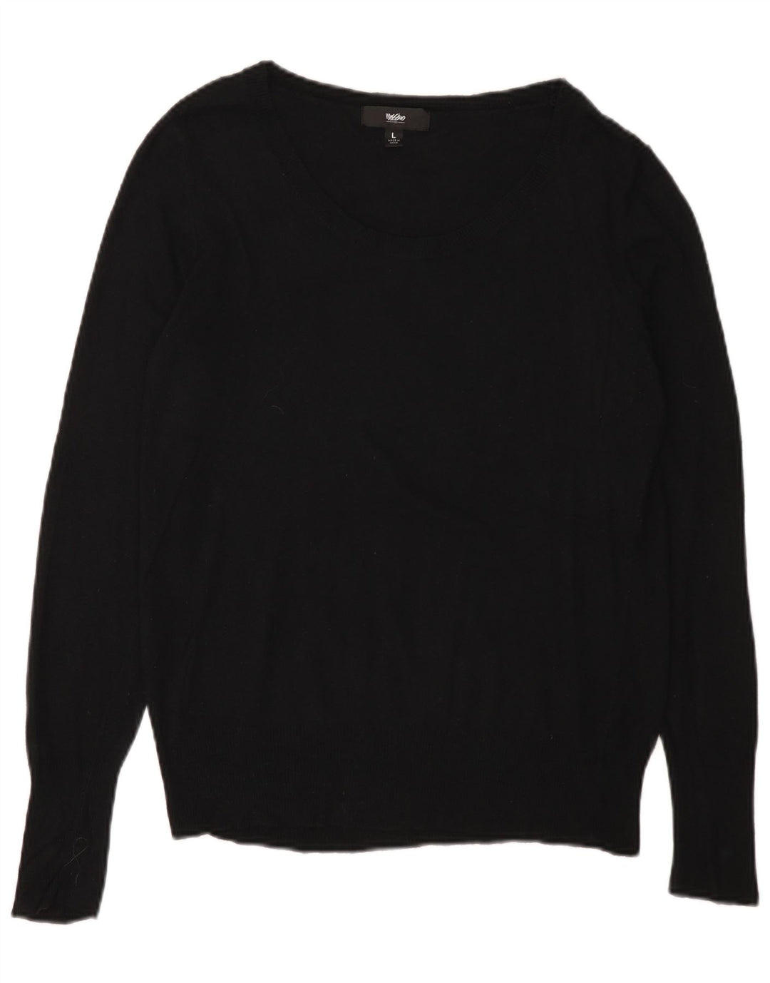 Damski sweter MOSSIMO z dekoltem w łódkę UK 14, duży, czarny nylon